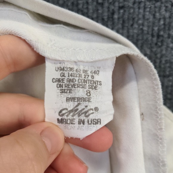 Chic Women's Chino Shorts White Size 8 Slash Pockets Made in USA - Picture 11 of 12